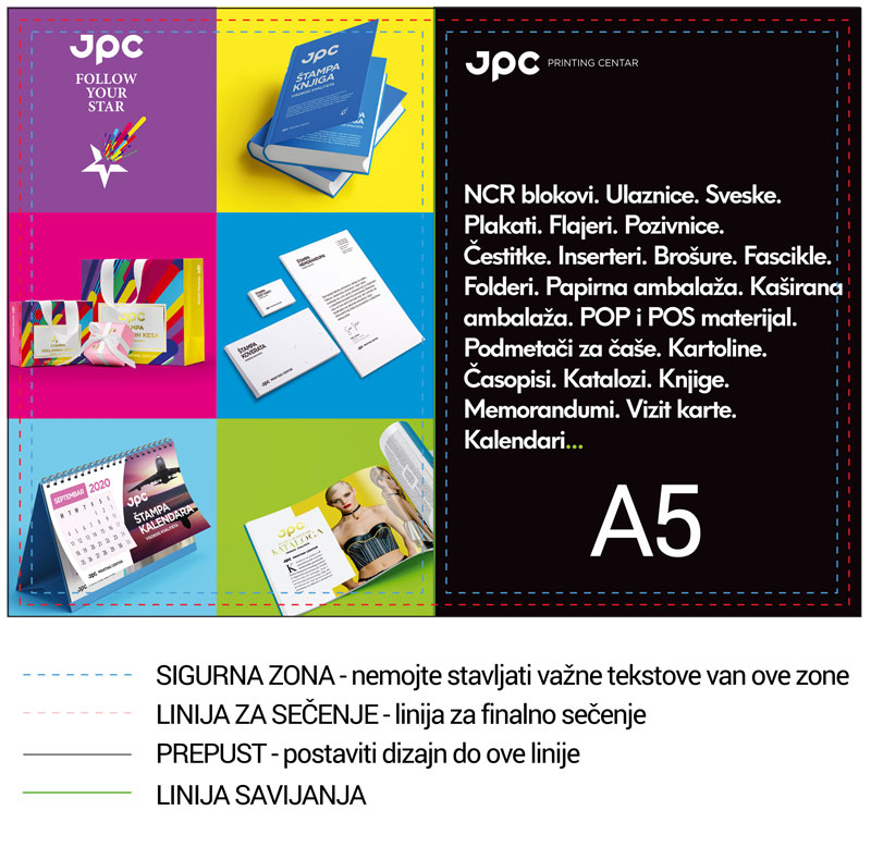 A5 brosura sa jednim prevojem primer